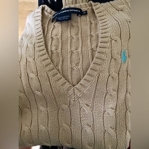 Ralph Lauren Sport Cable Knit Sweater in Light Tan/Cream